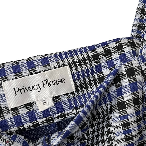 Privacy Please REVOLVE Blue Black Plaid Avalon Crop Top Small S - Picture 5 of 5